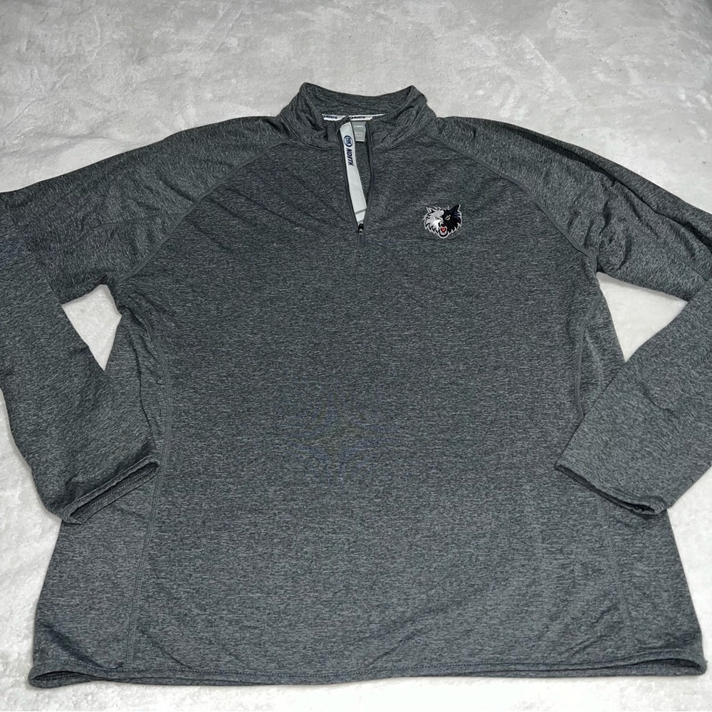 Men's Minnesota Timberwolves Gray Fox Sports North FSN 1/4 Zip Size XLarge